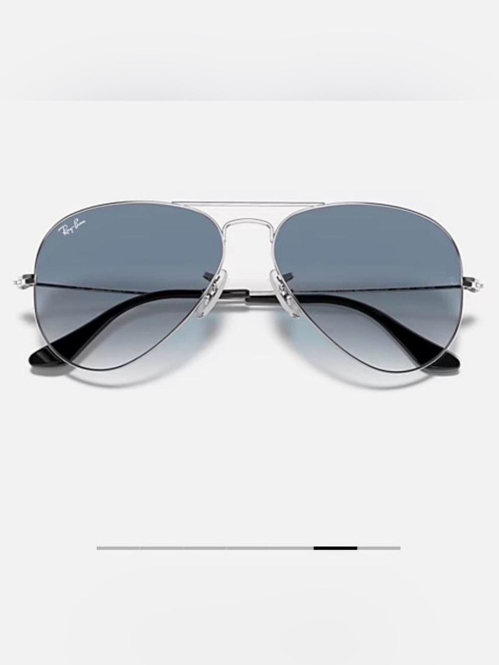 Ray-Ban Aviator Sunglasses with Blue Gradient Lenses and Silver Frame